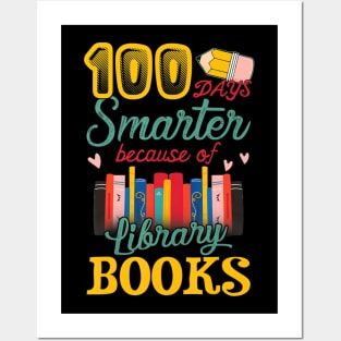 100 Days Smarter Because of Library Books Gift Posters and Art